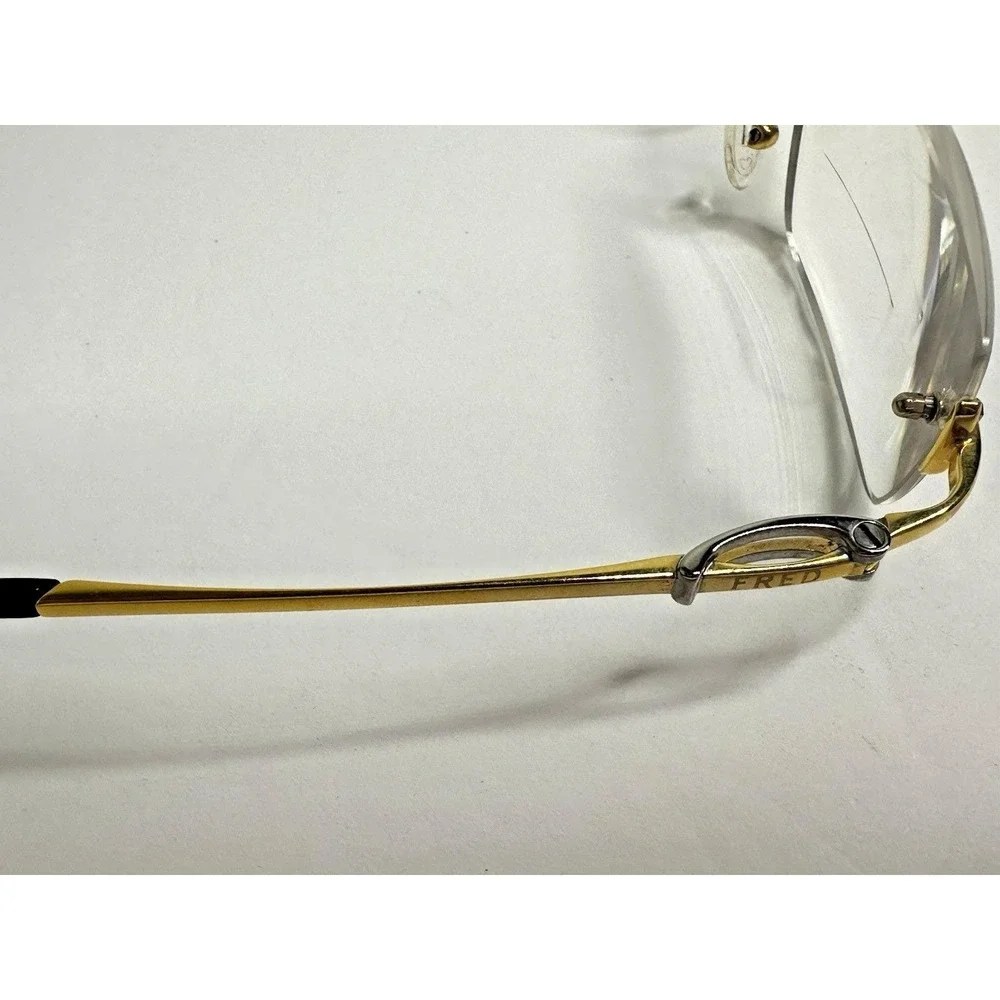 Vintage Fred ABERDEEN 006 Platinum-Gold Rimless Eyeglasses FRAMES Genuine 732518